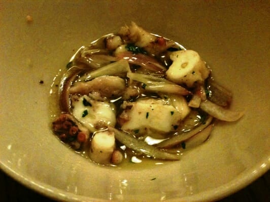 photo, image, octopus salad, solo in prague