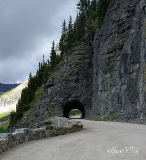 photo, image, road, tunnel, glacier national park, solo road trips