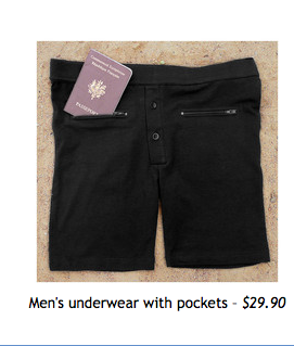 Boy's Underwear with pocket for passport