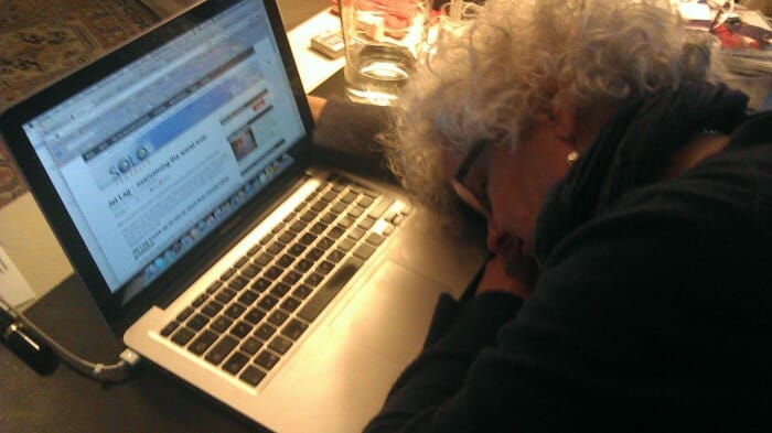 woman with jet lag
