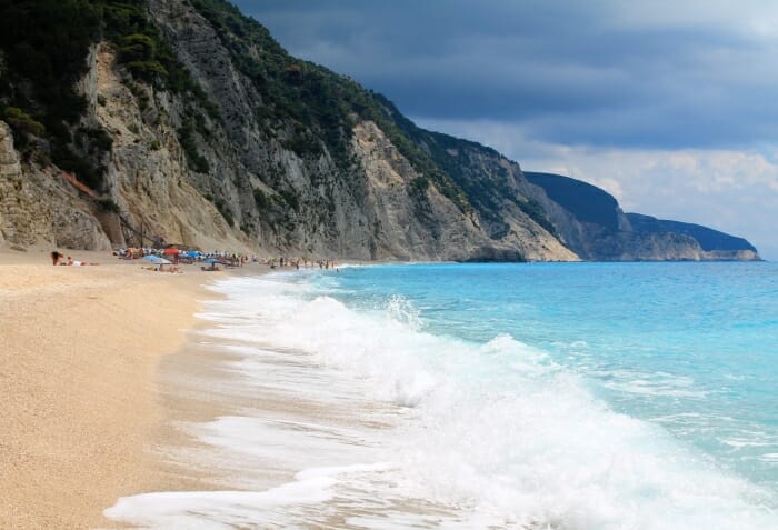 photo, image, egremni beach, lefkada, greece