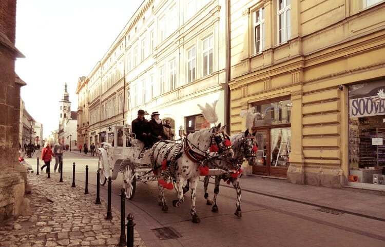 photo, iage, carriage, krakow, poland