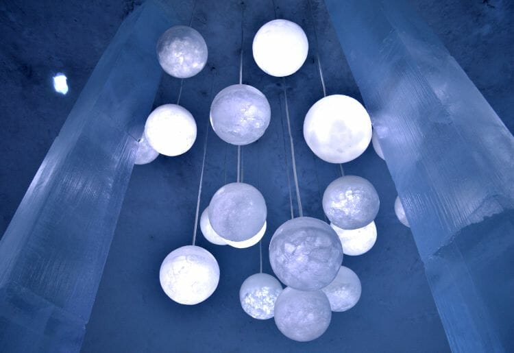 photo, image, chandelier, ice church, sweden