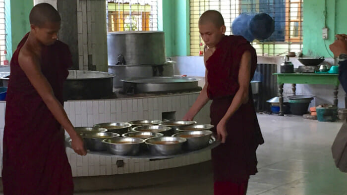 lunch in Kyaly Khat Wai Monastery Bago
