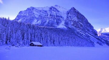 photo, image, frozen lake louise, rocky mountains