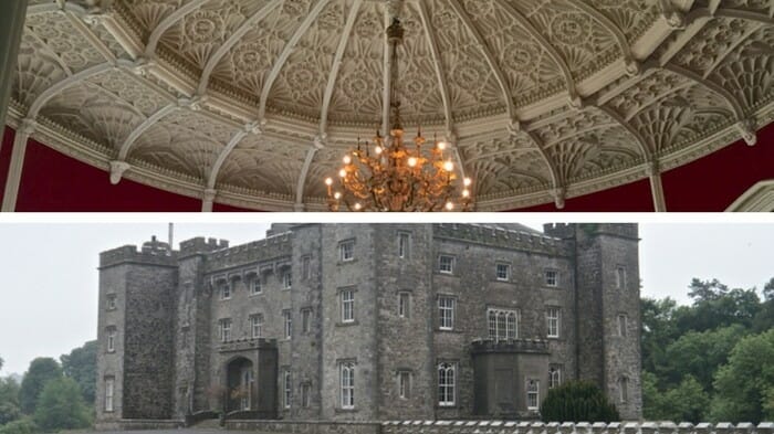 The stunning red room of Slane Castle above.