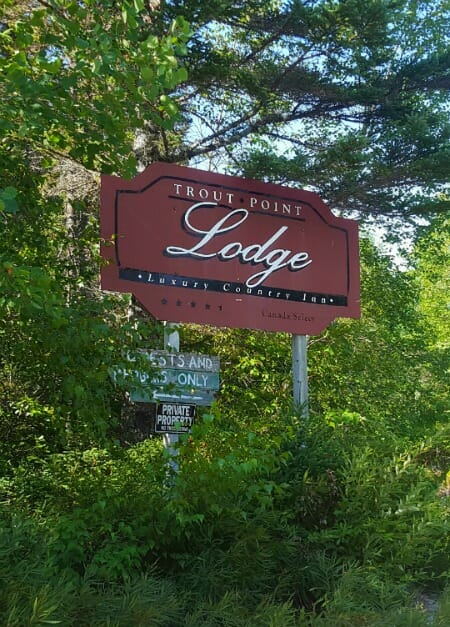 photo, image, sign, trout point lodge