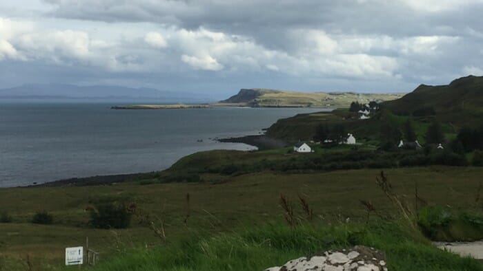 Having arrived at Flodigarry hostel I had a chance to sit and take in one view. This was it. This the view from the hostel.