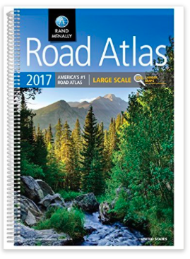 I use Google Maps as I travel but I also love a map. A real, in my hands, map which I get in Atlas form which then becomes the souvenir of all my road trips. I highlight each trip I've taken in the atlas in a different color. You can get one on Amazon.