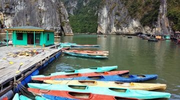 photo, image, kayaks, ha long bay, vietnam