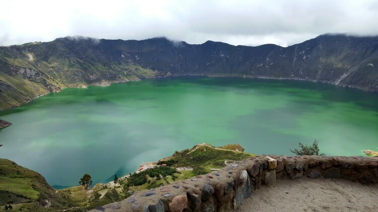 photo, image, crater lake, quilotoa, quito, ecuador