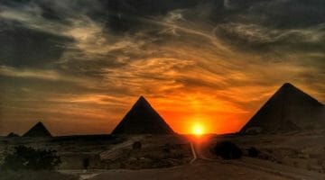 photo, image, sunset, pyramids, gizah