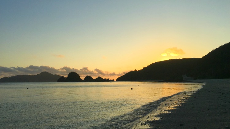 photo, image, sunset, ama beach, zamami island