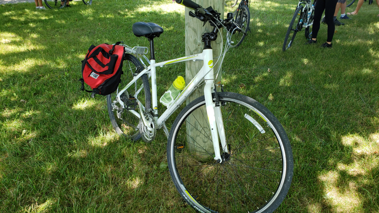 Bicycle on grass.