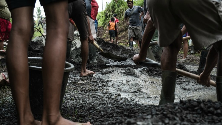 photo, image, road work, indonesian jungle