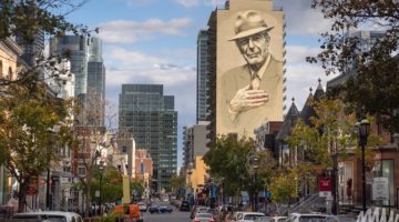 Leonard Cohen mural montreal