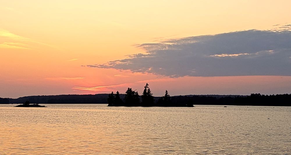 sunset on lake