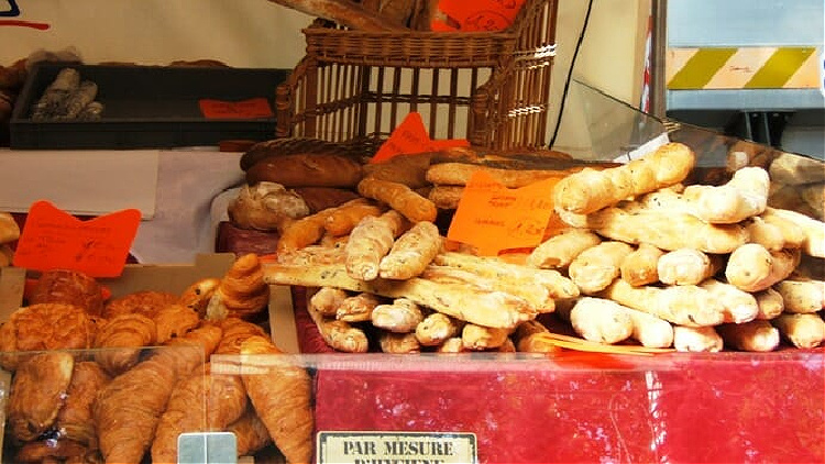 paris market, bread, culinary travel