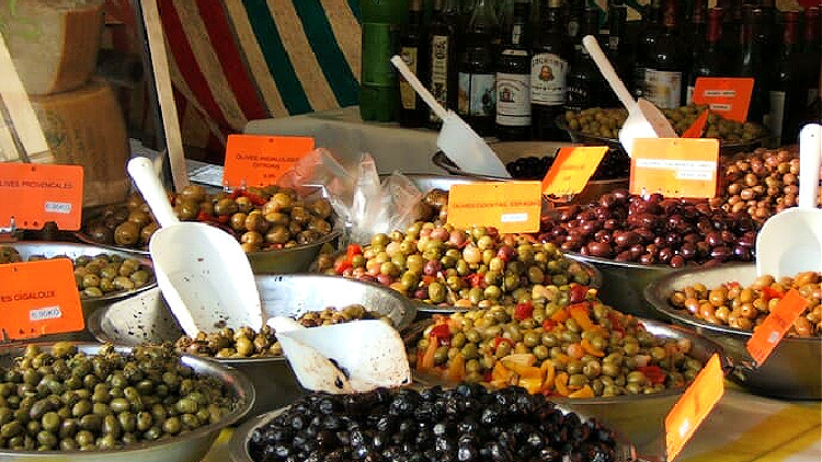 olives, paris market, culinary travel