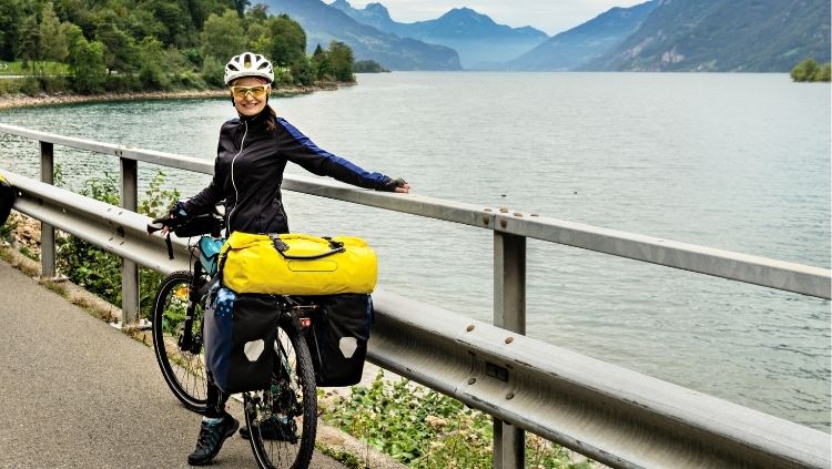 senior woman on bike