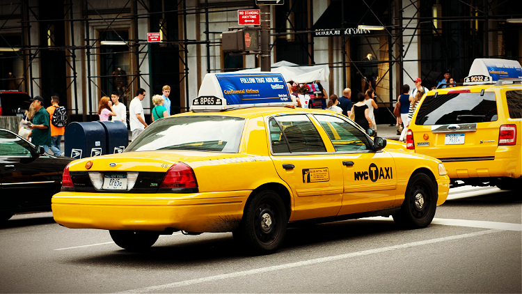 The iconic yellow cabs of New York City