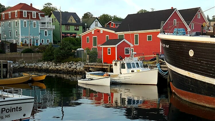 Solo travel in Canada reveals diverse landscapes and lots of local color, like these houses in Lunenburg.