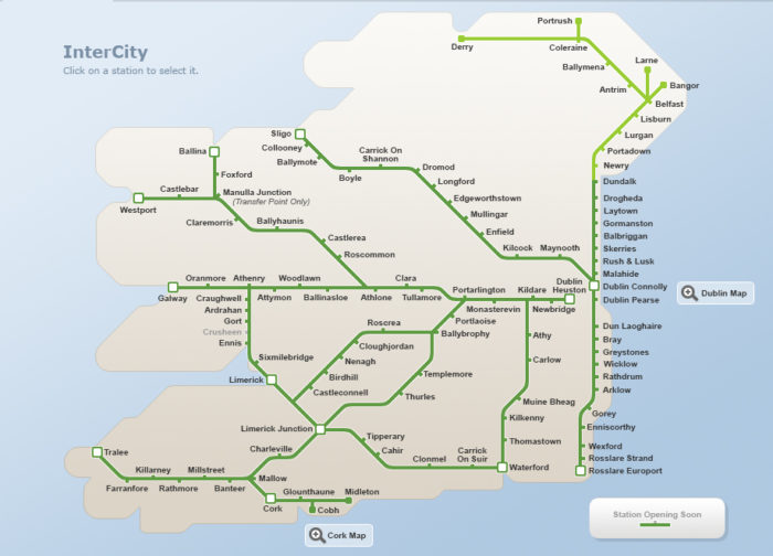 train map of Ireland