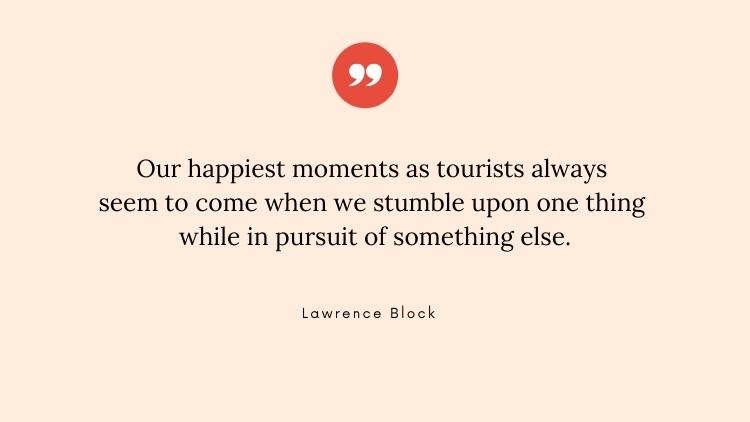 Lawrence Block quote about solo travel
