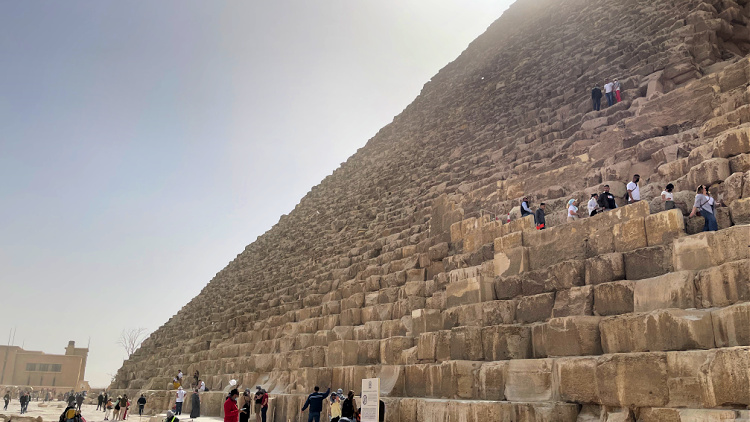 Exploring Cairo included climbing the Great Pyramid