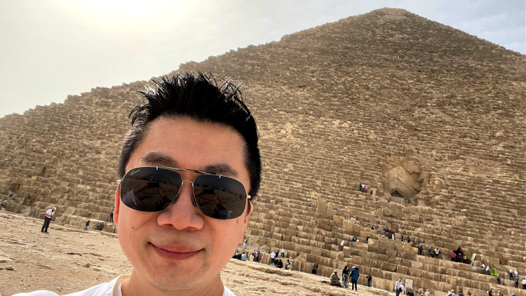 Selfie in front of the Great Pyramid
