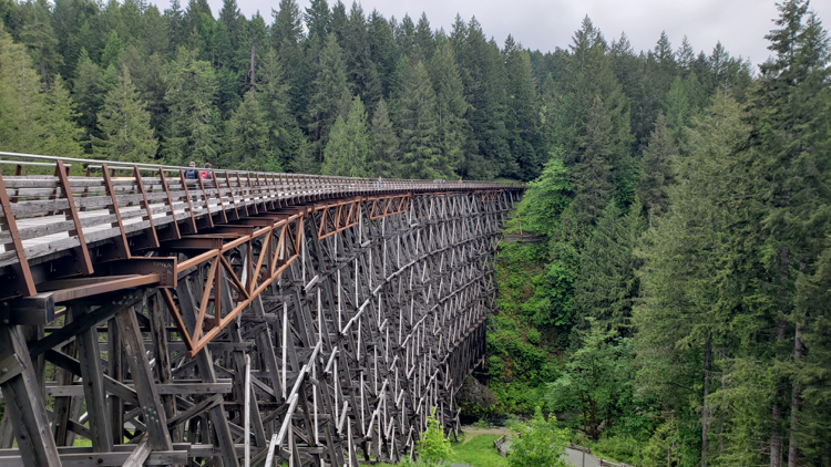 the kinsol trestle bridge on vancouver island is a highlight of a road trip across the rockies