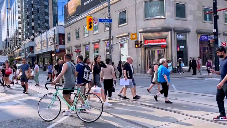 The intersection of Yonge and Dundas in Toronto