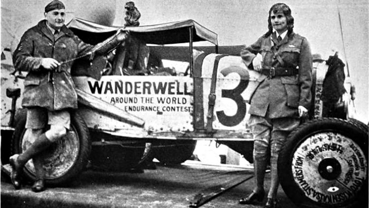 Trailblazing female traveler Aloha Wanderwell is pictured in front of the Model T Ford she drove around the world.