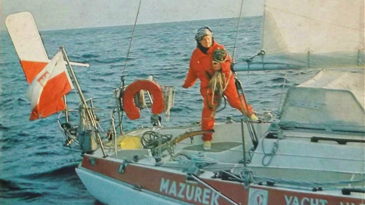 Trailblazing female traveler Krystyna Chojnowska-Liskiewicz on the yacht Mazurek
