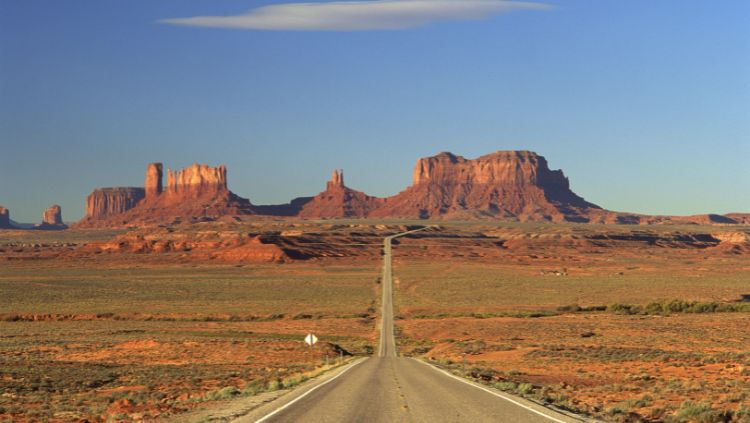view from a car on a solo road trip in monument valley, utah