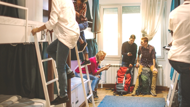 travelers in a dorm