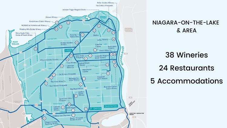 Map of niagara-on-the-lake and surrounding area