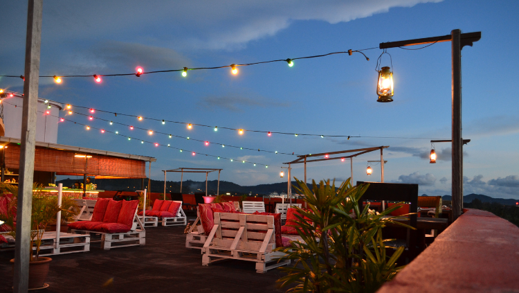rooftop restaurants like this one can be great places to hang out at night 
when traveling alone