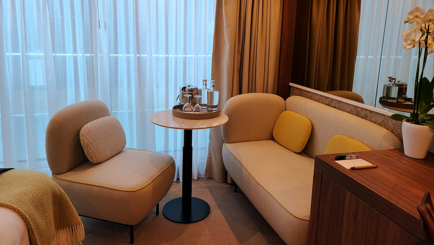 view of a cabin on a river cruise ship