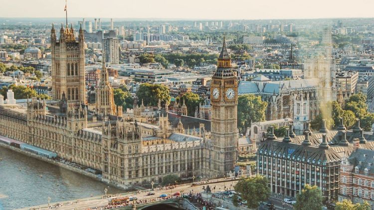 aerial view of london