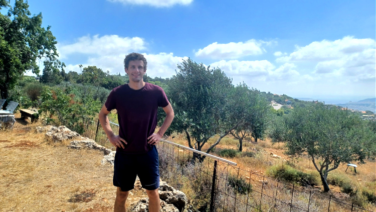 Pierre Zenker on the farm in Israel where he tried WWOOFing for solo travelers