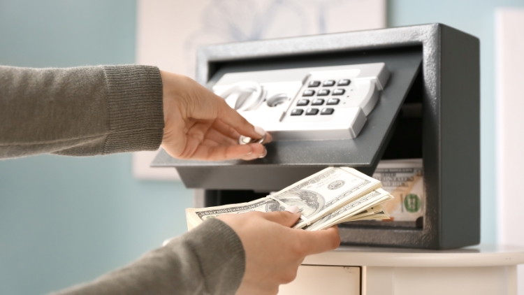 Putting cash in a safe is another option to consider when you prep your home for vacation