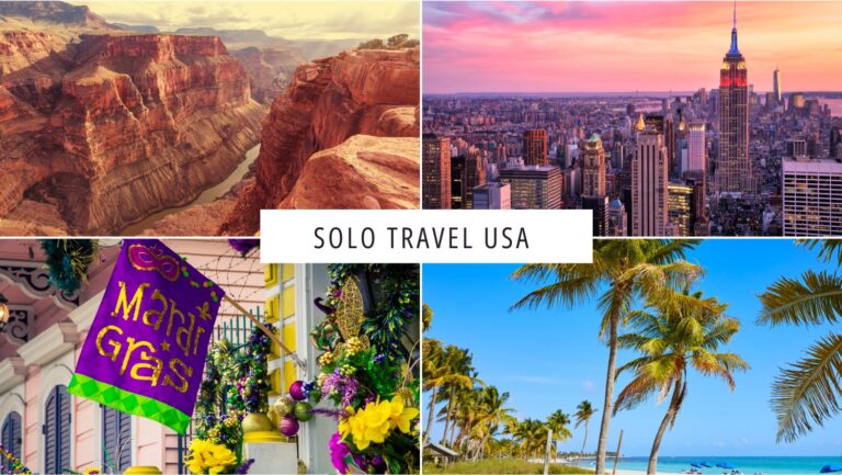 USA travel destinations collage