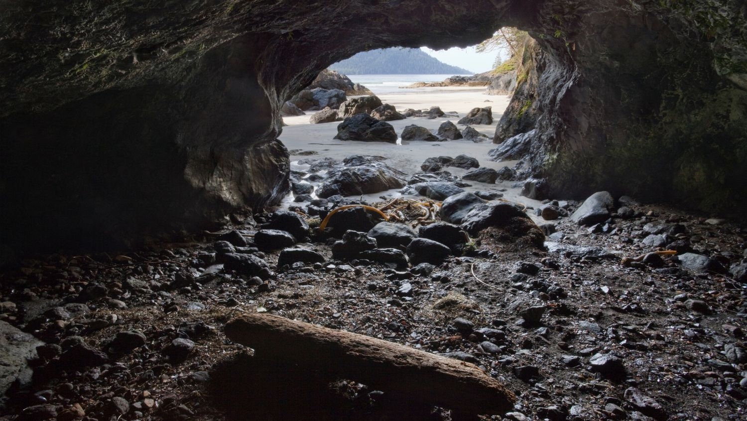 A cave in Cape Scott Park on Vancouver Island