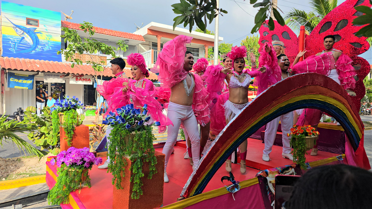 a carnival parade float on isla mujeres