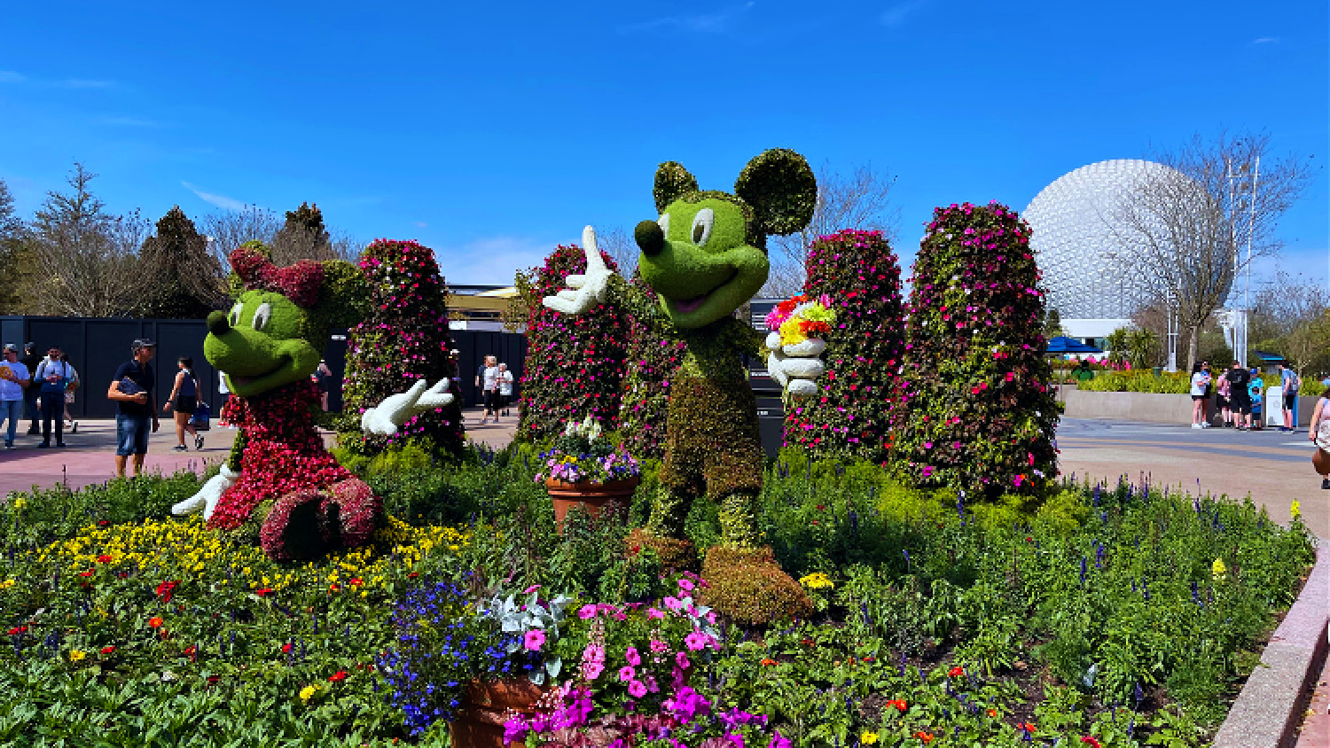 Minnie Mouse and Mickey Mouse Topiaries at Walt Disney World