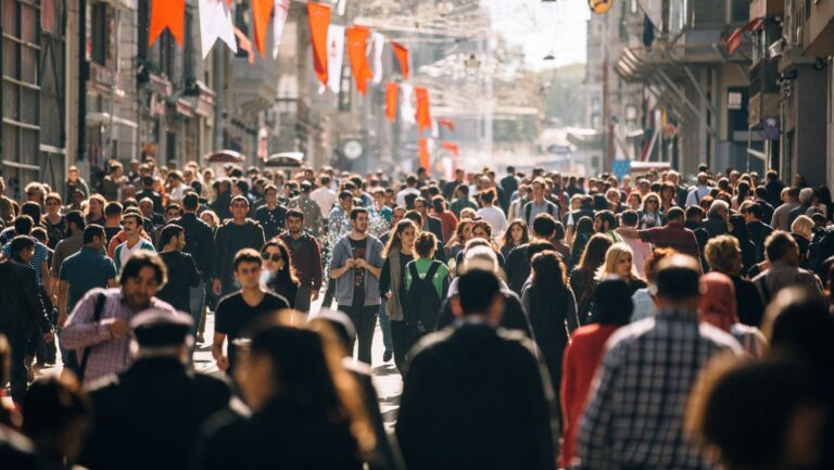 crowded city street